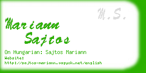 mariann sajtos business card